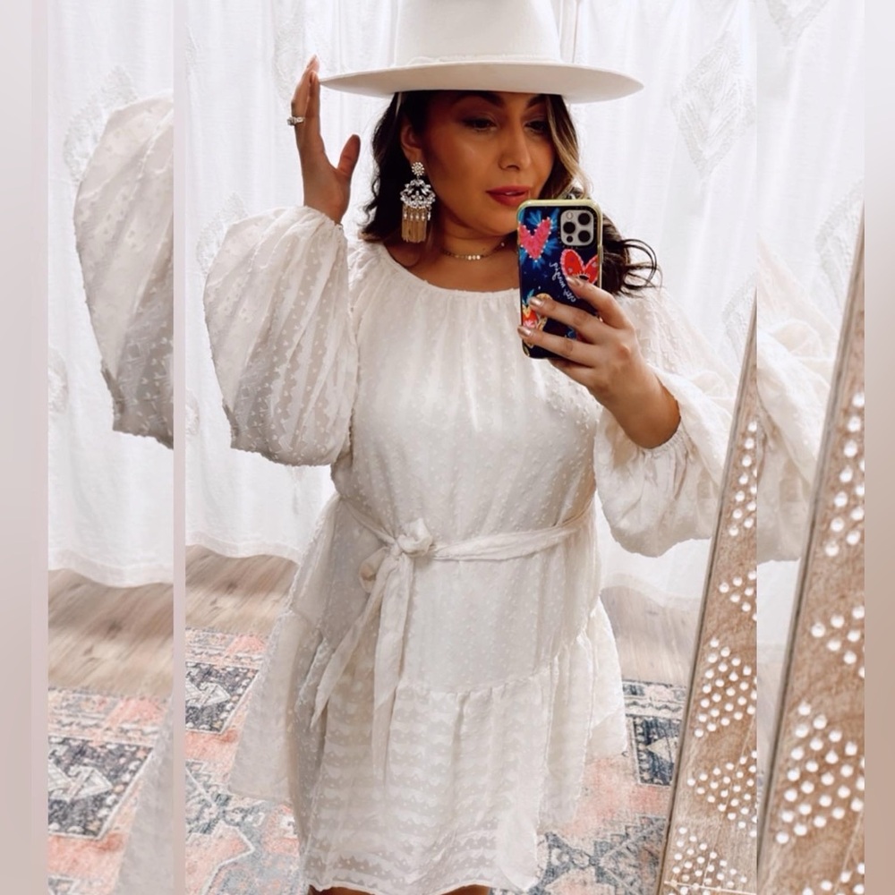 Elegant Cream Ivory Mini Dress